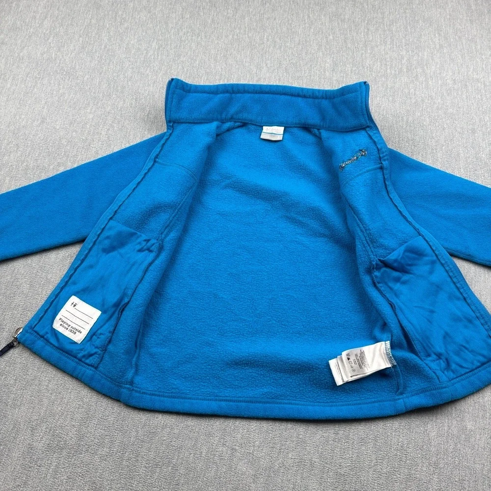 Columbia Jacket Kids Small 8 Blue Fleece Benton Springs Zip Pockets Outdoor Warm